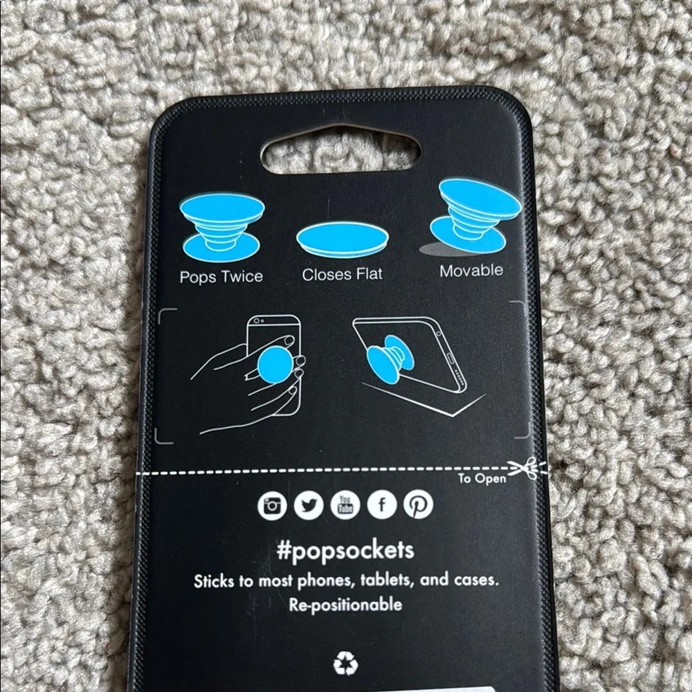 PopSocket Black and White Phone Grip with Flamingo Design